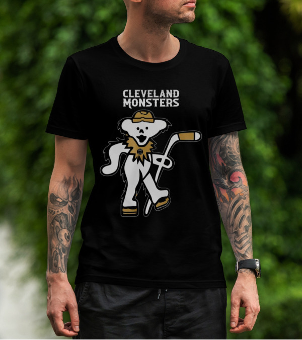 Cleveland Monsters 2025 Grateful Dead Bear Hockey Night T-Shirt