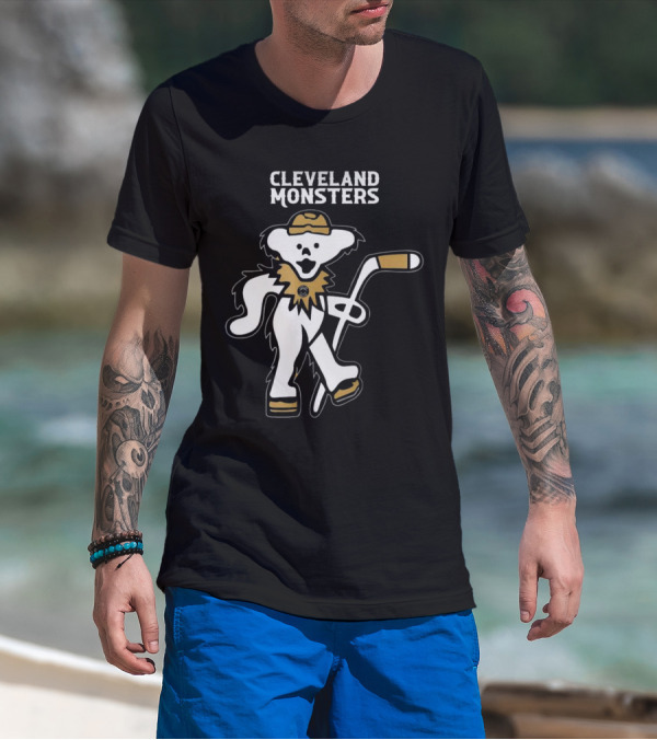 Cleveland Monsters 2025 Grateful Dead Bear Hockey Night T-Shirt