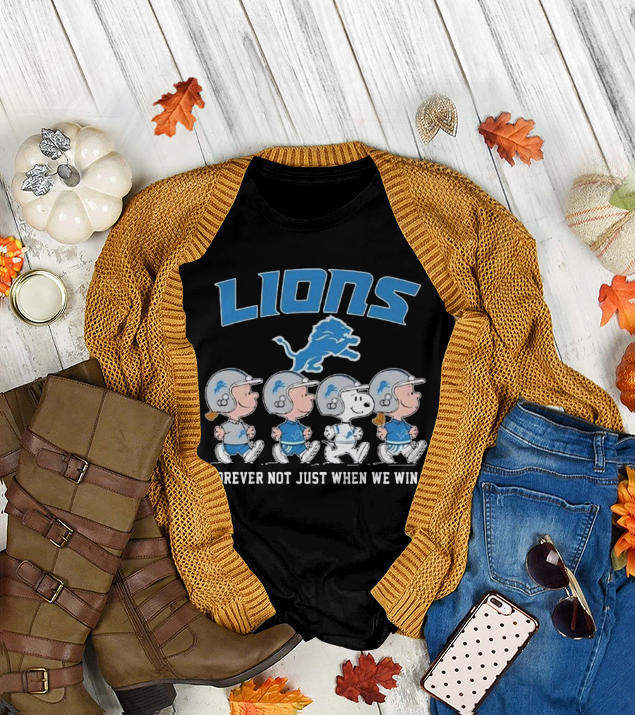 Lions Forever Not Just When We Win Peanuts Detroit 2025 T-Shirt