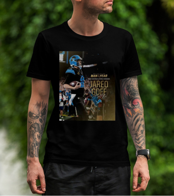 Walter Payton Man Of The Year 2024 Detroit Lions Nominee Jared Goff Signature T-Shirt