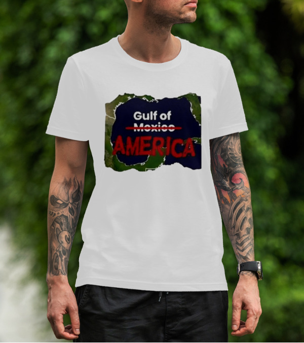 Gulf Of America Map Text T-Shirt