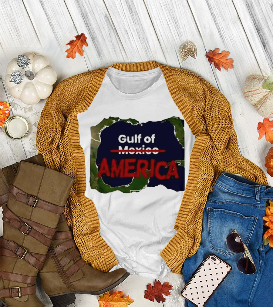 Gulf of America Map Text T-Shirt
