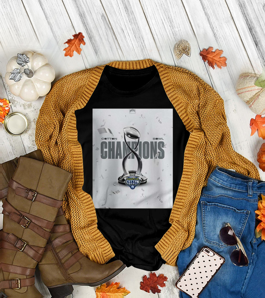 Cotton Bowl Champions Ohio State Buckeyes 2025 CFB Playoffs NCAA Division Trophy Iconic Victory T-Shirt