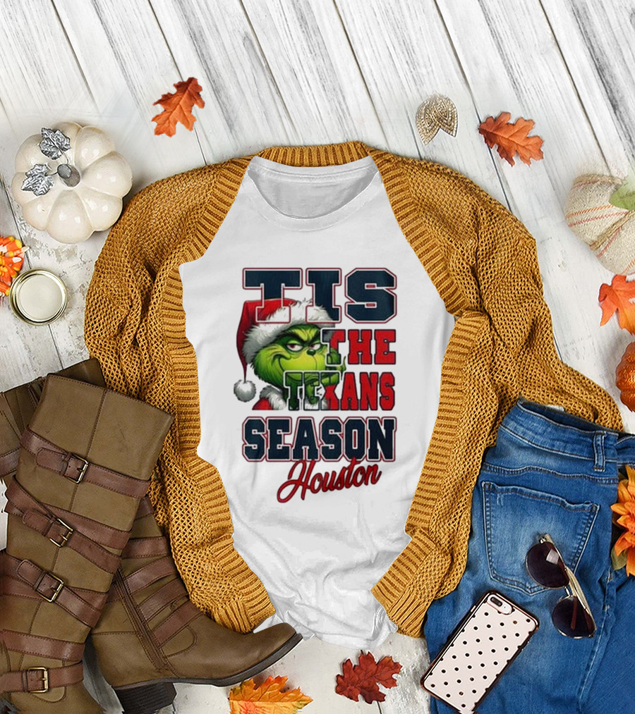 Houston Texans Merry Christmas The Grinch Tis The Texans Season T-Shirt