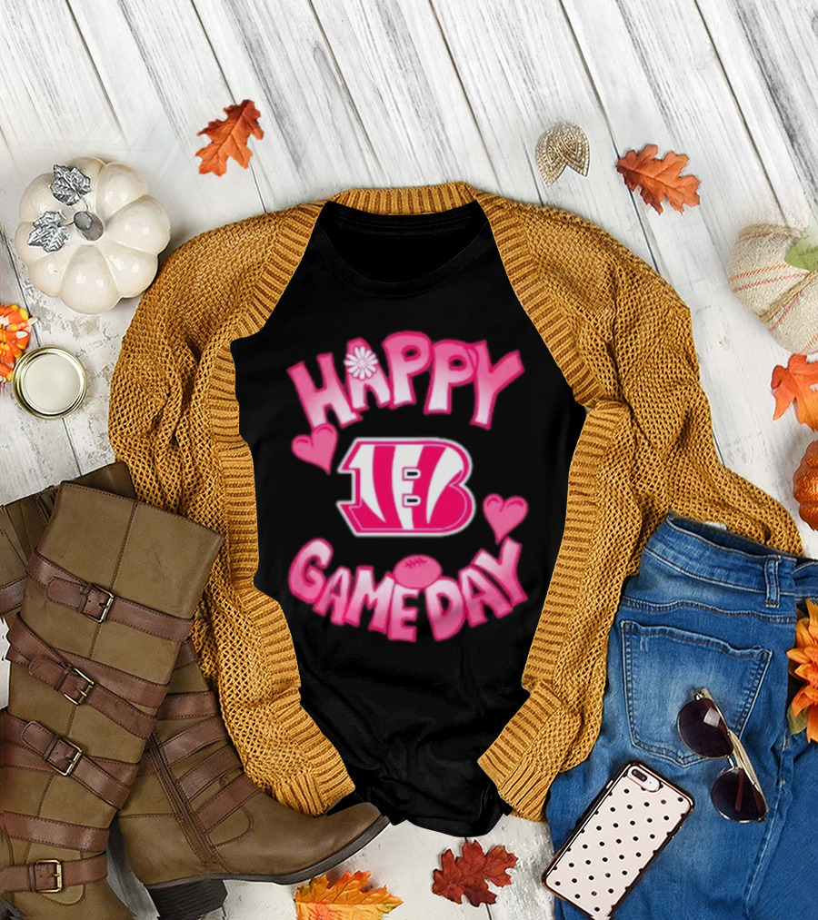 Happy Gameday Cincinnati Bengals Valentine’s Day 2025 T-Shirt