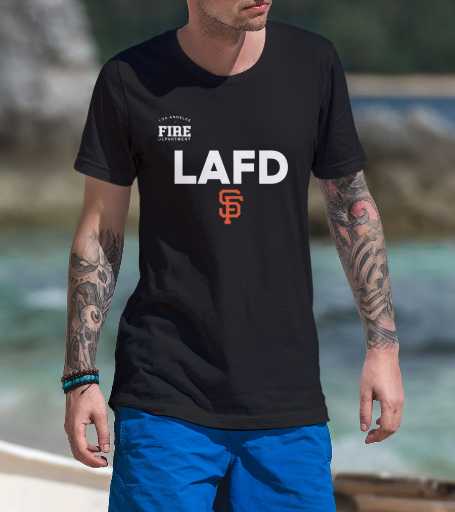 LAFD Los Angeles Fire Department San Francisco Giants Gratitude 2025 T-Shirt