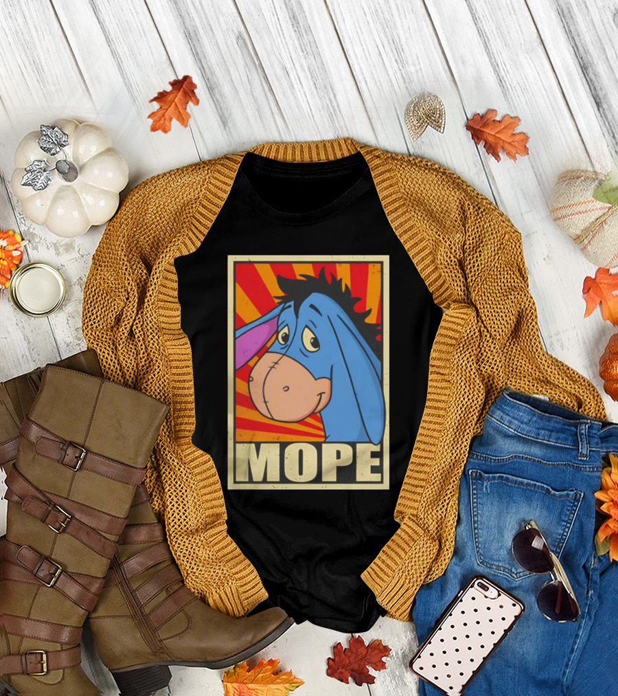 Eeyore Mope Vintage Cartoon Style With Sunburst Background T-Shirt