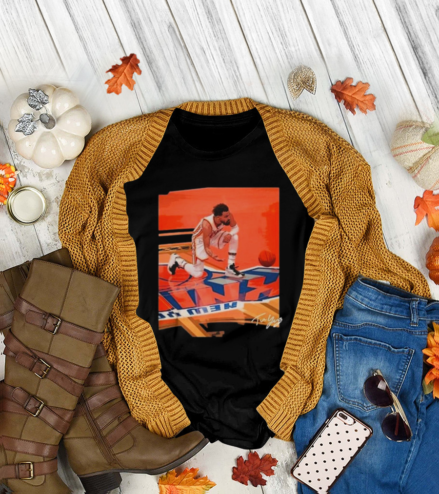 Atlanta Hawks Trae Young Kneeling Basketball New York Signature T-Shirt