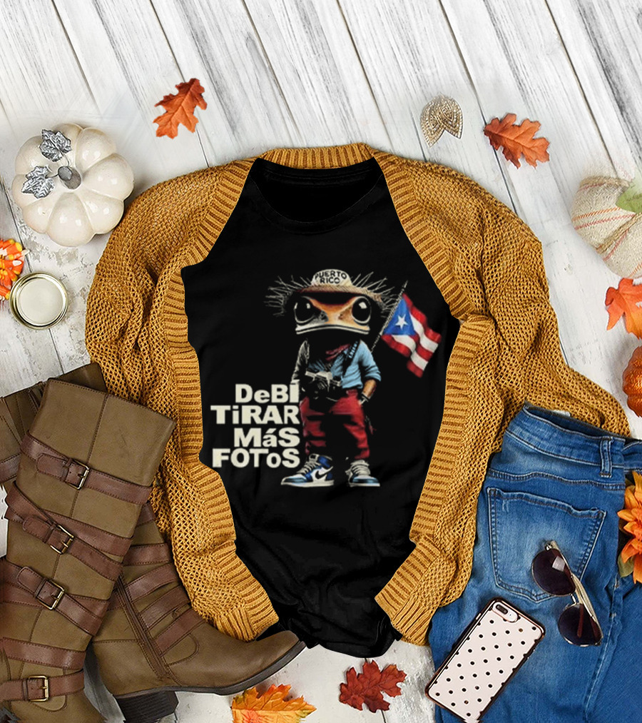 DeBi TiRAR Más FoTOs Puerto Rico Flag Frog Character Shoes T-Shirt