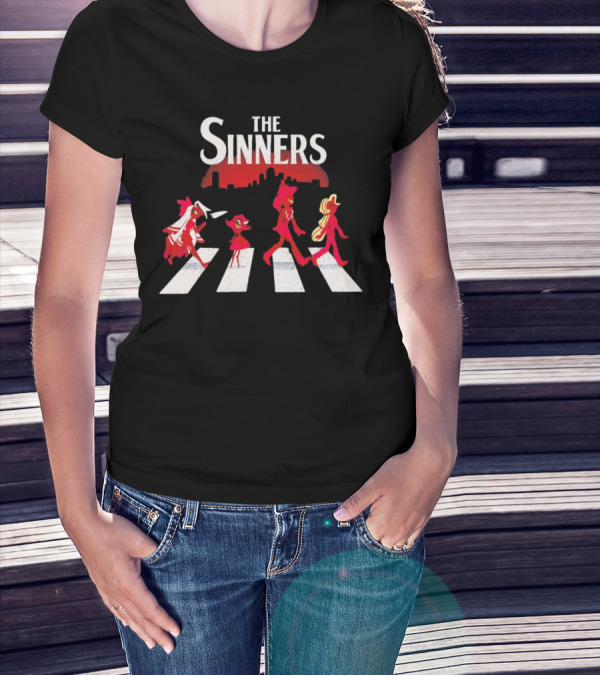 Hazbin Hotel The Sinners Abbey Road Characters Crossing T-Shirt
