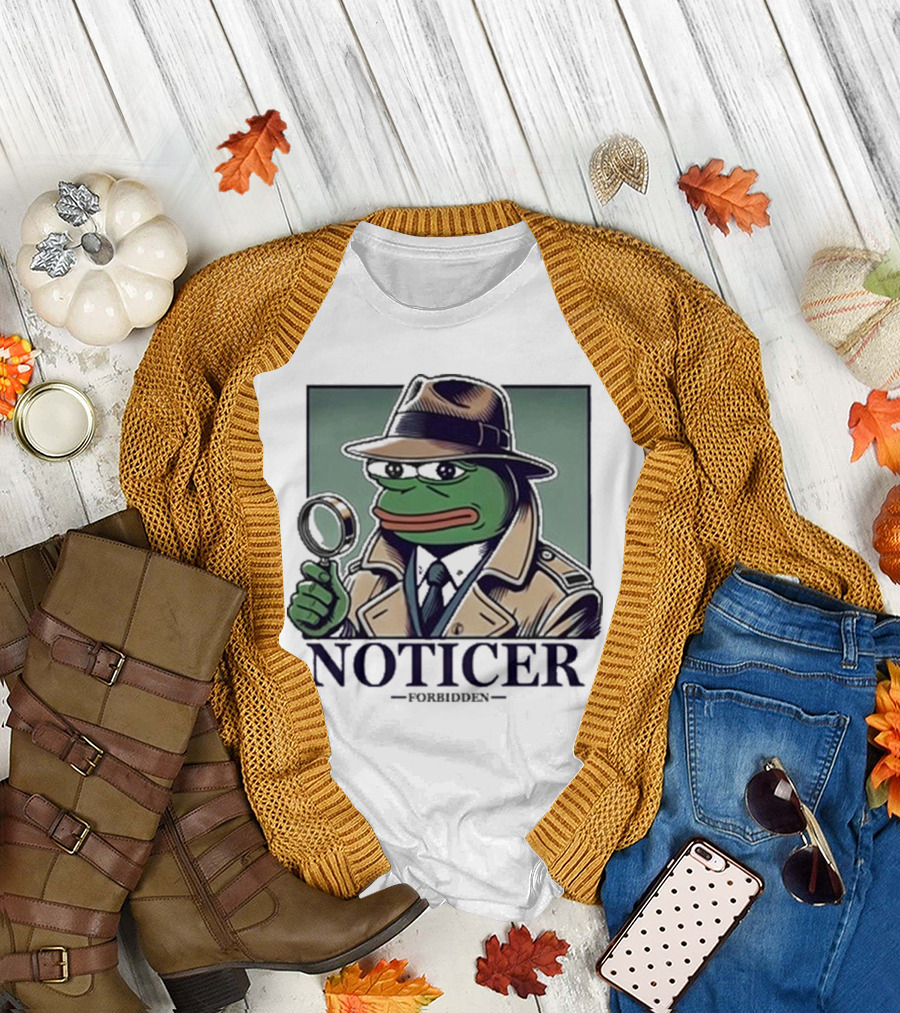 Noticer Forbidden Clothes Pepe Detective Magnifying Glass T-Shirt