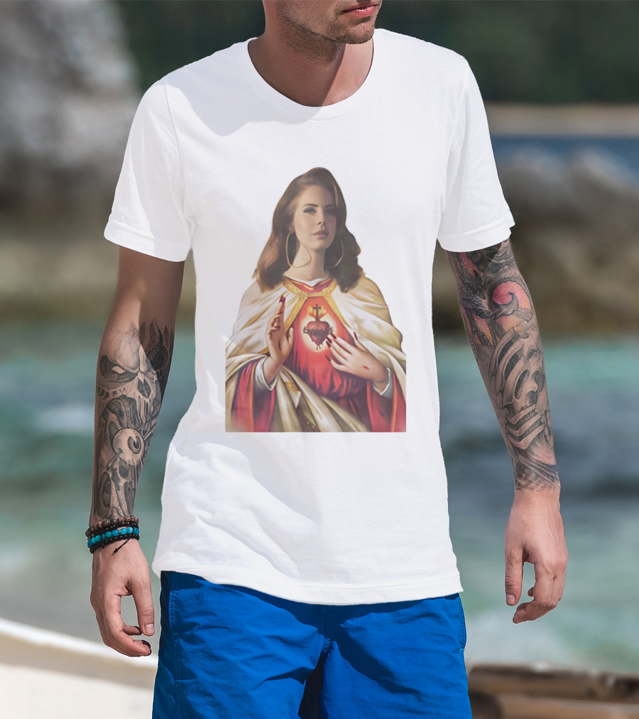 Jesus Lana Del Rey Sacred Heart Icon Image T-Shirt