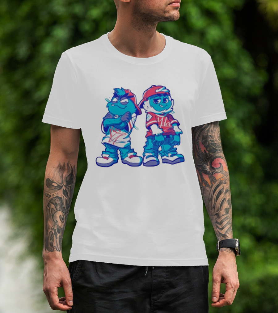 2 Kewl 4 School April Fools 2025 Hip-Hop Cartoon Characters In Red And White Outfits T-Shirt