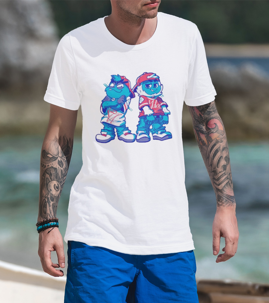 2 Kewl 4 School April Fools 2025 Hip-Hop Cartoon Characters In Red And White Outfits T-Shirt