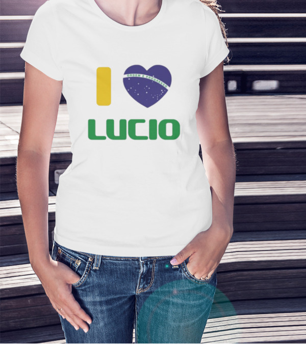 I Love Ordem E Progresso Lucio Brazil Heart Flag Style T-Shirt