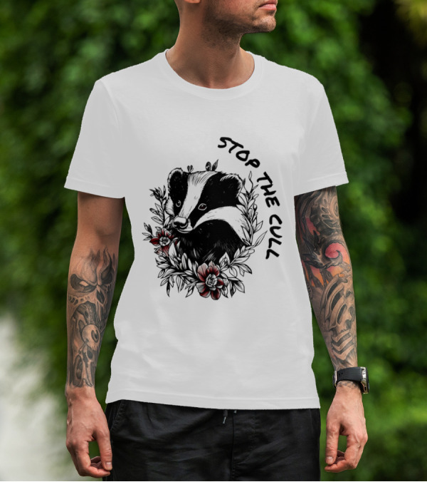 Badger Stop The Cull Floral Design T-Shirt