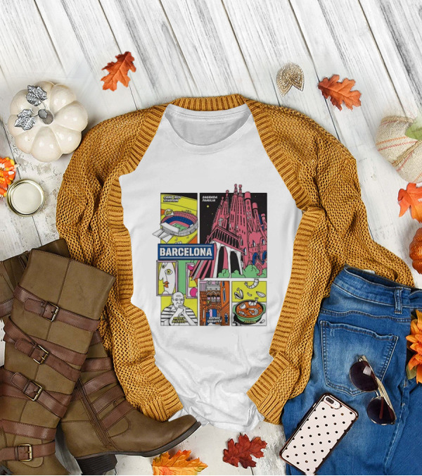 Barcelona Sagrada Familia Camp Nou Museu Picasso Gothic Quarter Paella T-Shirt