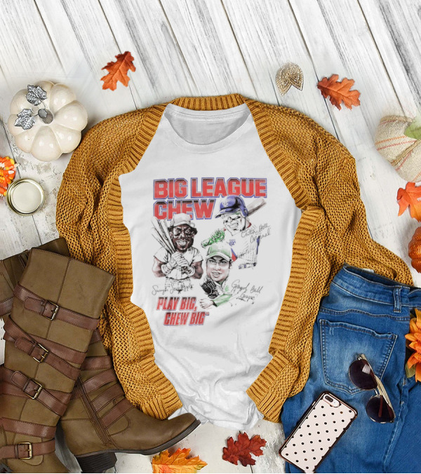 Big League Chew Play Big Chew Big Baseball Caricature T-Shirt