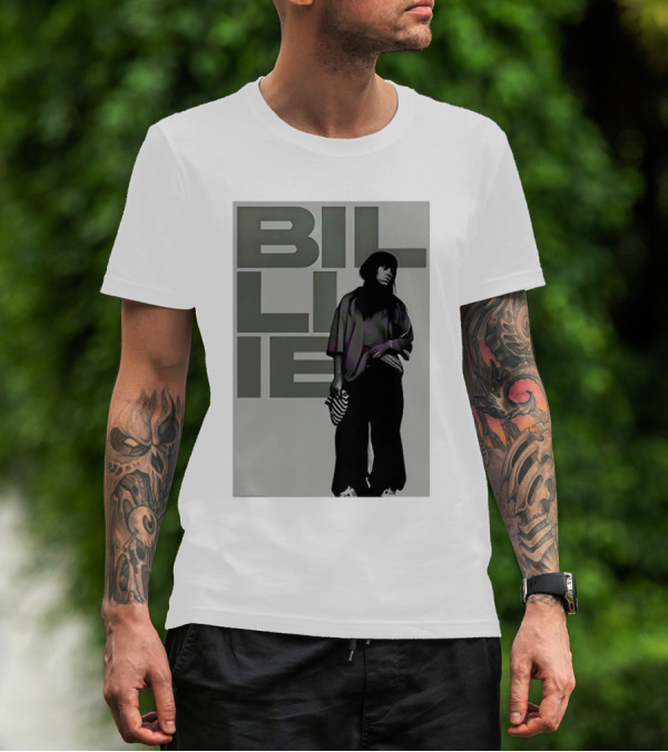 Billie Eilish Striped Bag Monochrome Fashion T-Shirt