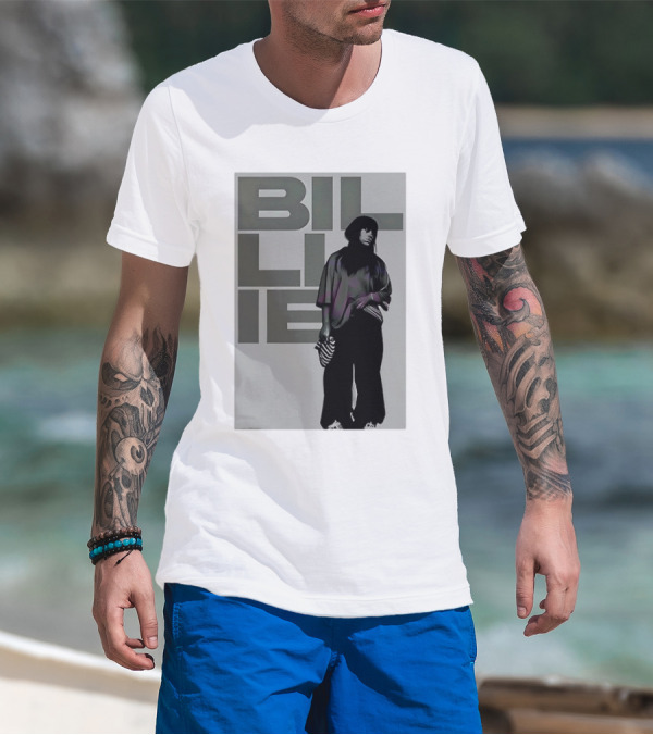 Billie Eilish Striped Bag Monochrome Fashion T-Shirt