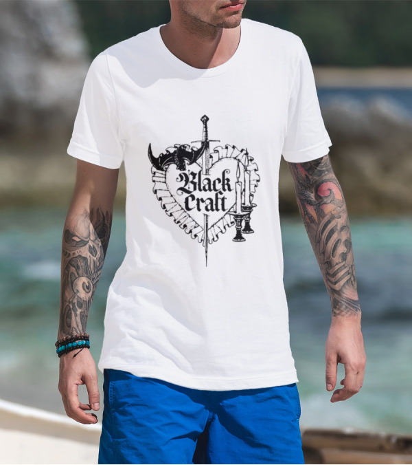 Blackcraft Cult Dagger Heart With Candles And Roses T-Shirt
