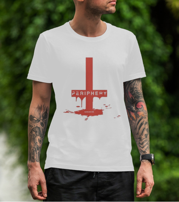 Periphery Blood Like Wine Dripping Cross Design T-Shirt