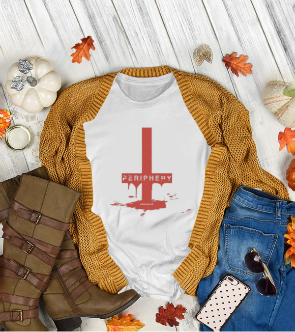 Periphery Blood Like Wine Dripping Cross Design T-Shirt