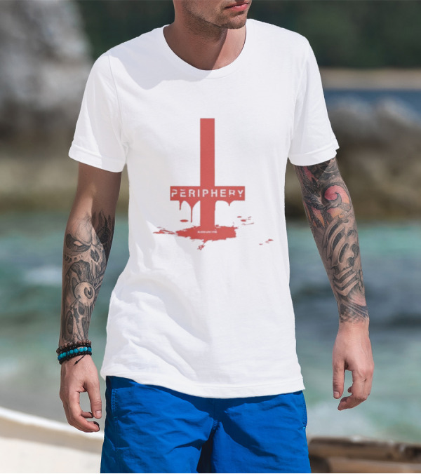 Periphery Blood Like Wine Dripping Cross Design T-Shirt