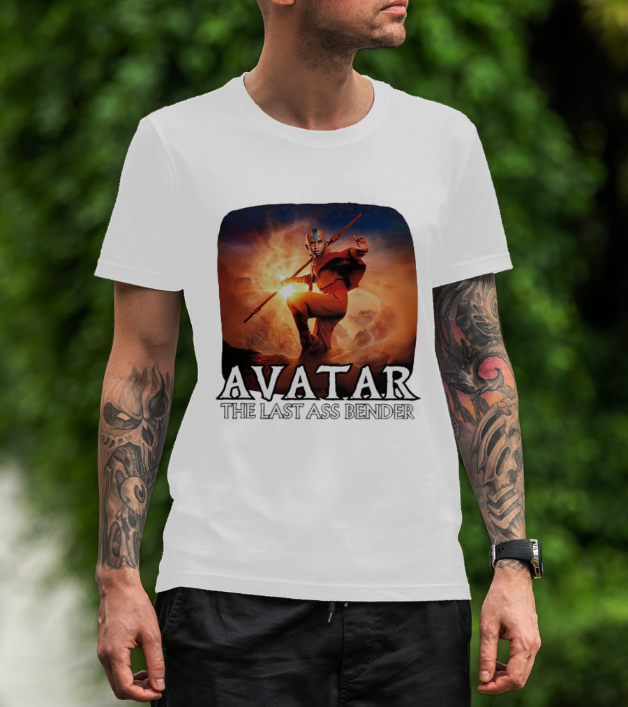 Avatar The Last Ass Bender Aang Parody With Red Outfit And Staff T-Shirt