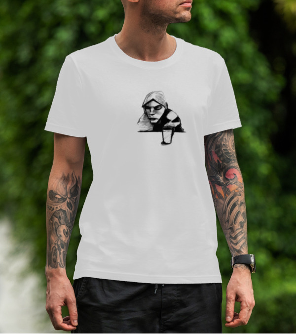 Burial Untrue Album Cover Motif With Cross And Abstract Faces T-Shirt