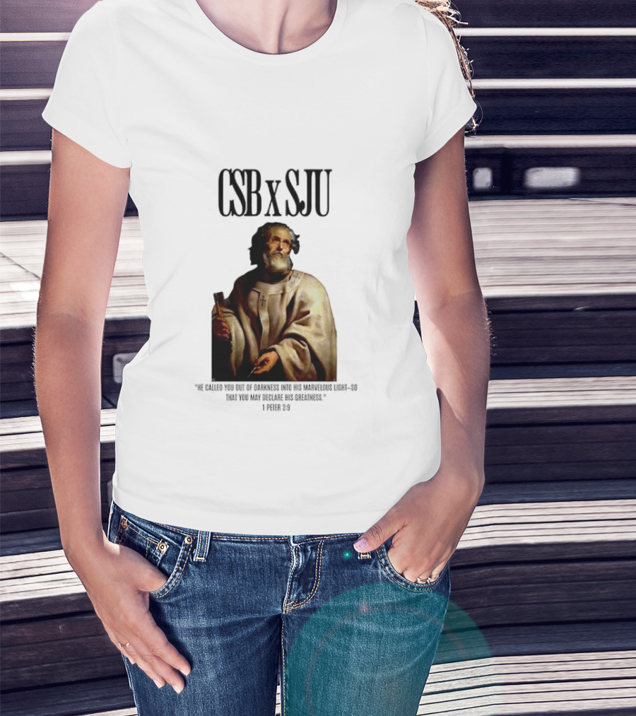 CSB SJU He Called You Out Of Darkness Into His Marvelous Light Saint Peter Painting T-Shirt