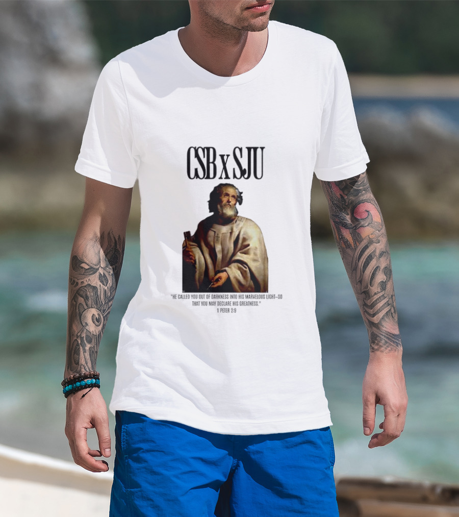 CSB SJU He Called You Out Of Darkness Into His Marvelous Light Saint Peter Painting T-Shirt