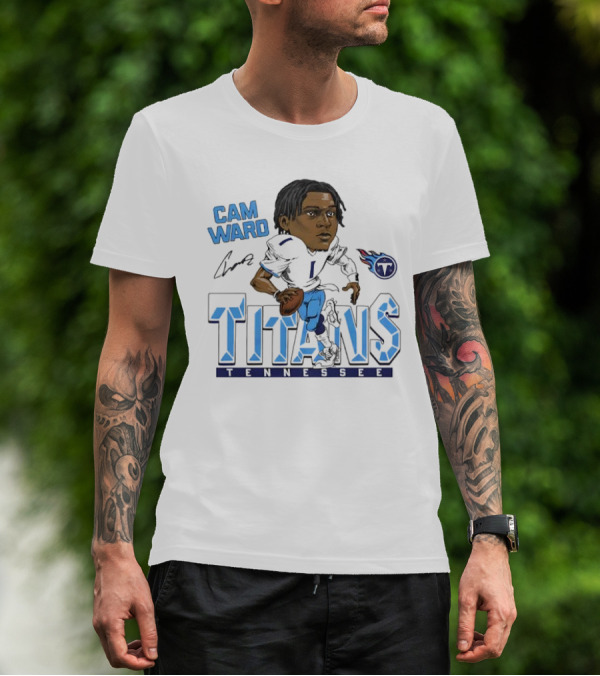 Cam Ward Signature Tennessee Titans Caricature T-Shirt