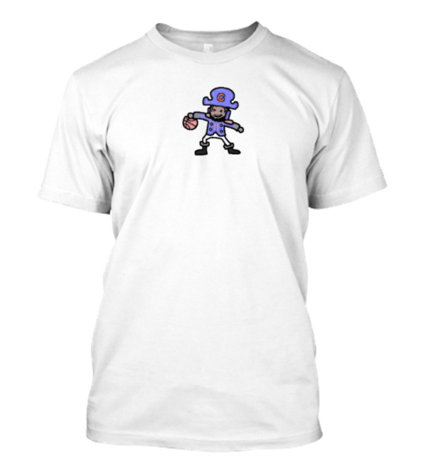 Captain Clutch Blue Pirate Basketball Character T-Shirt