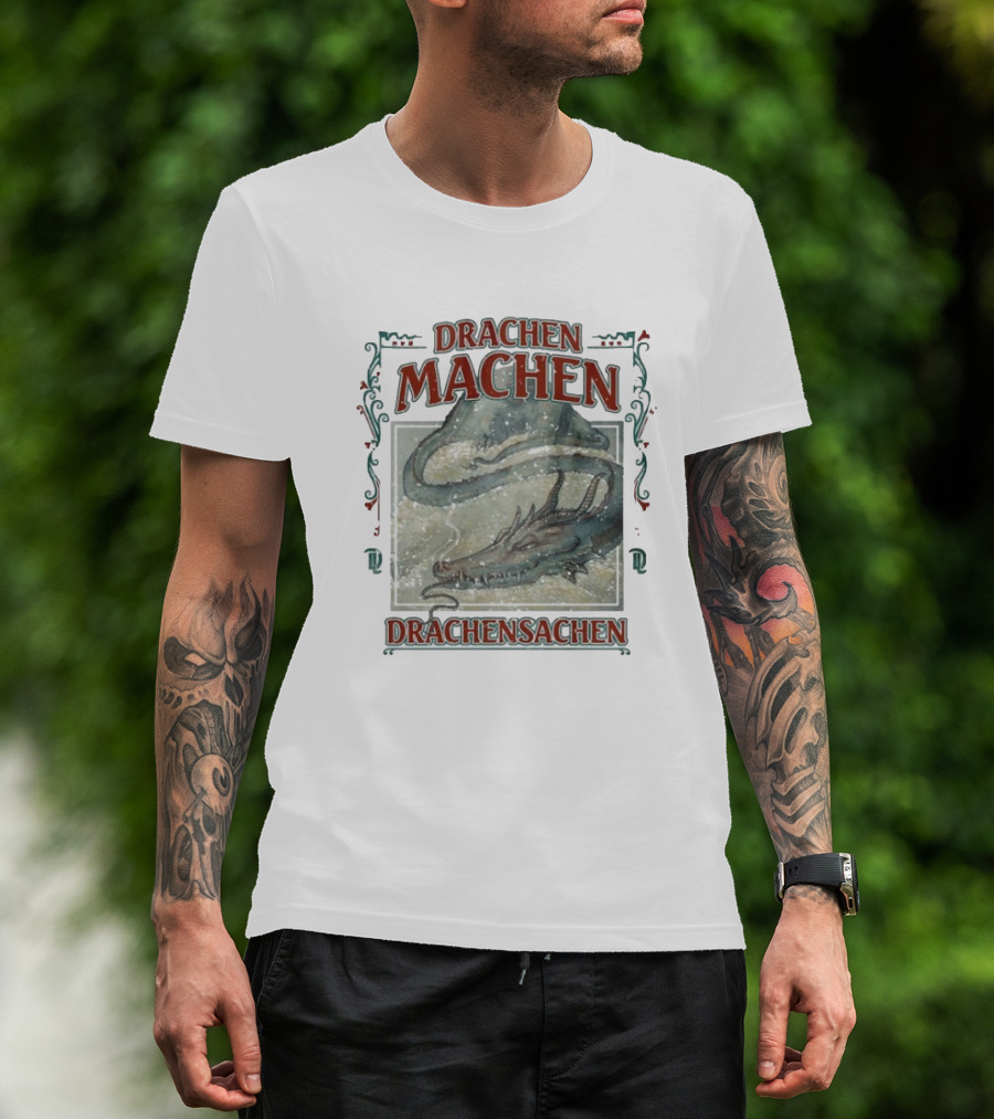 Drachen Machen Drachensachen Dragon Artwork Scene T-Shirt
