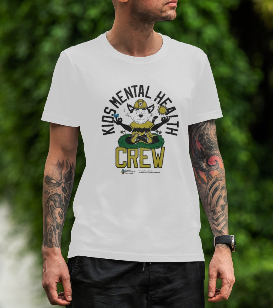 Kids Mental Health Crew Soccer Team Support Mascot Meditation Positive Wellbeing T-Shirt