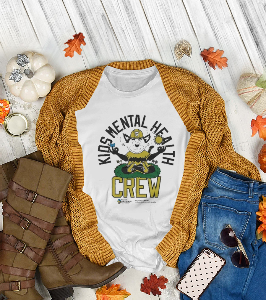 Kids Mental Health Crew Soccer Team Support Mascot Meditation Positive Wellbeing T-Shirt