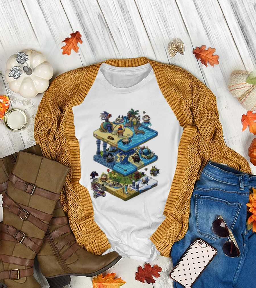 Final Fantasy OC Commission Adventure Island Levels Scene T-Shirt