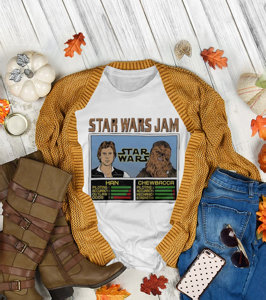 Star Wars Jam Han Chewbacca Piloting Accuracy Outlaw Strength T-Shirt