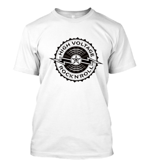 High Voltage Rock N Roll Starburst Lightning Bolt Emblem T-Shirt
