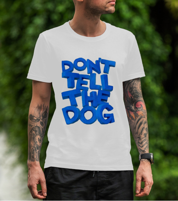 James Marriott Don't Tell The Dog Blue Text White Album T-Shirt