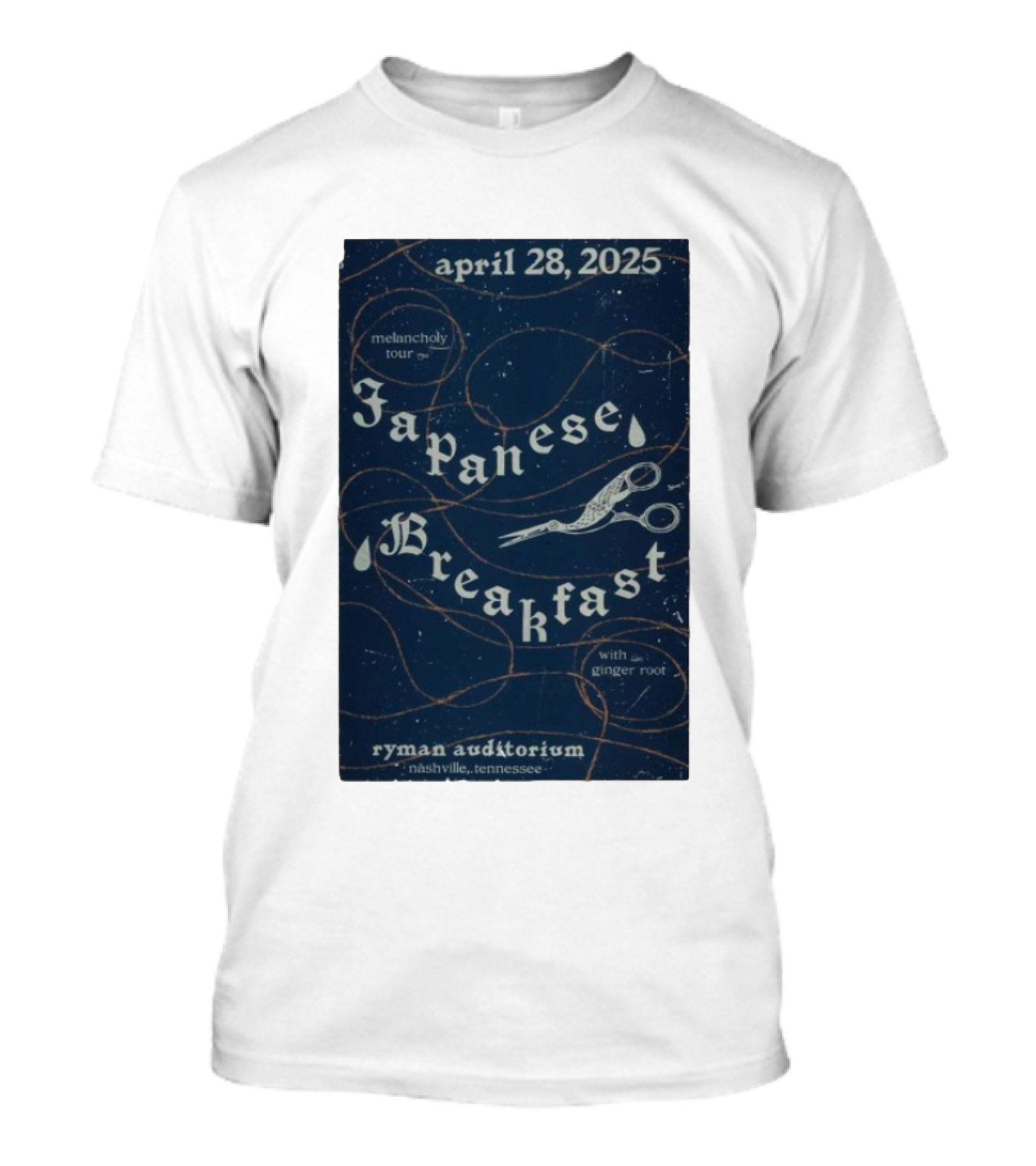 April 28 2025 Melancholy Tour Japanese Breakfast Ryman Auditorium Nashville With Ginger Root T-Shirt