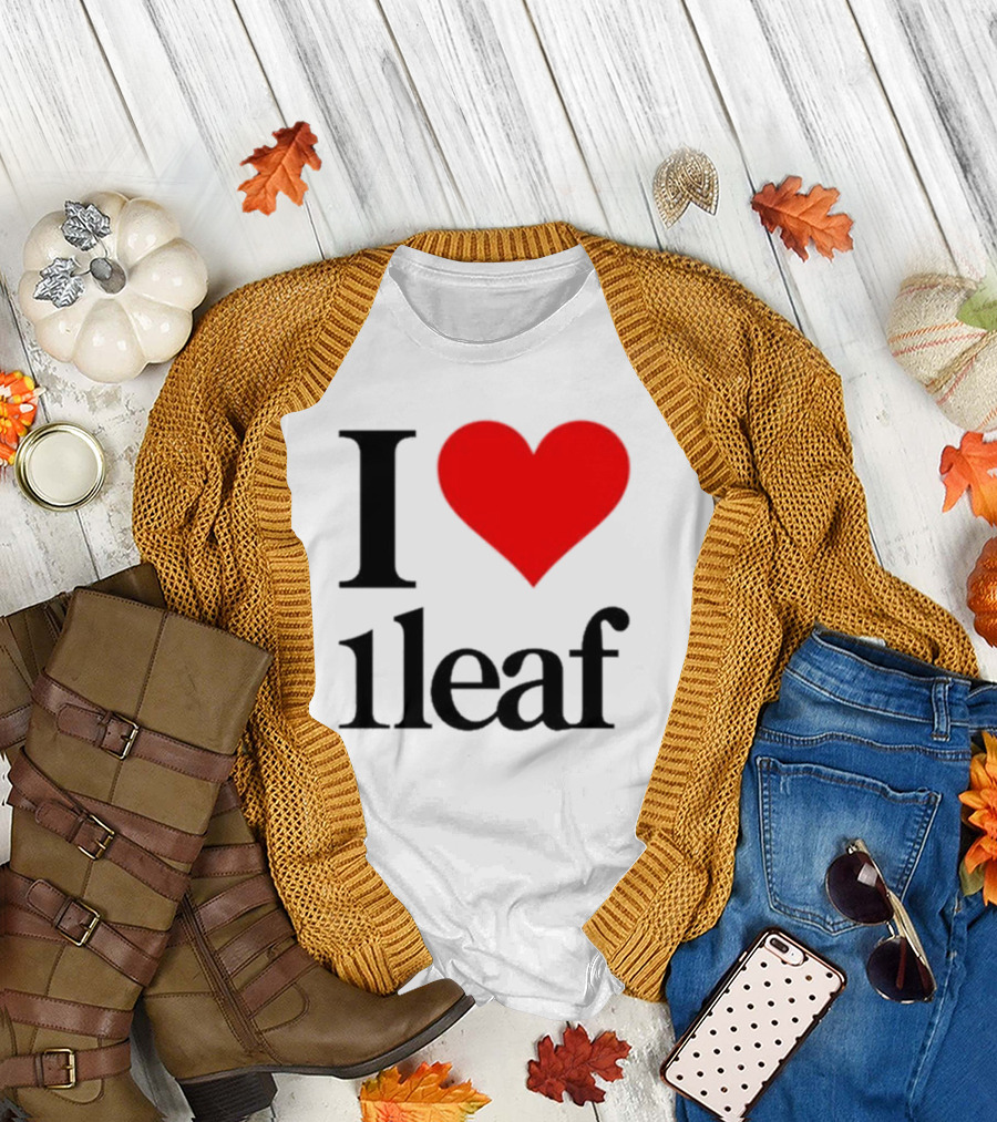I Heart 1Leaf Bold Red Love Statement T-Shirt
