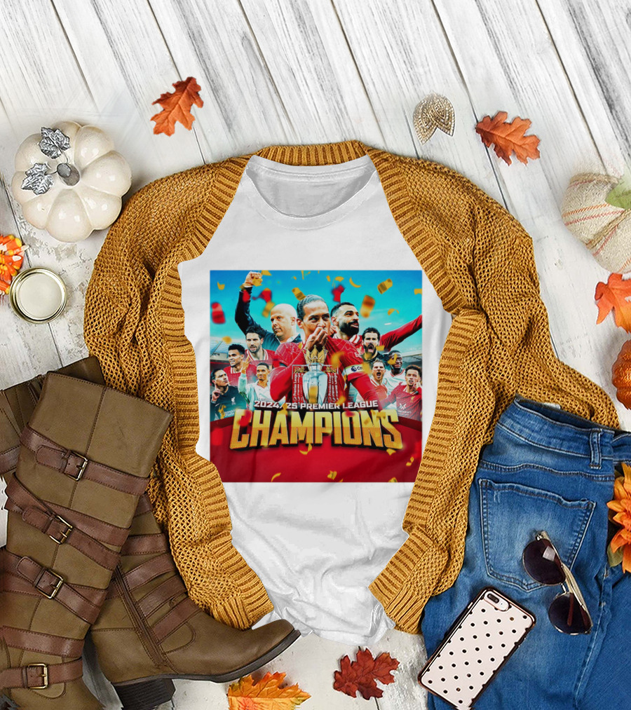 2024-25 Premier League Champions Liverpool FC Celebration T-Shirt