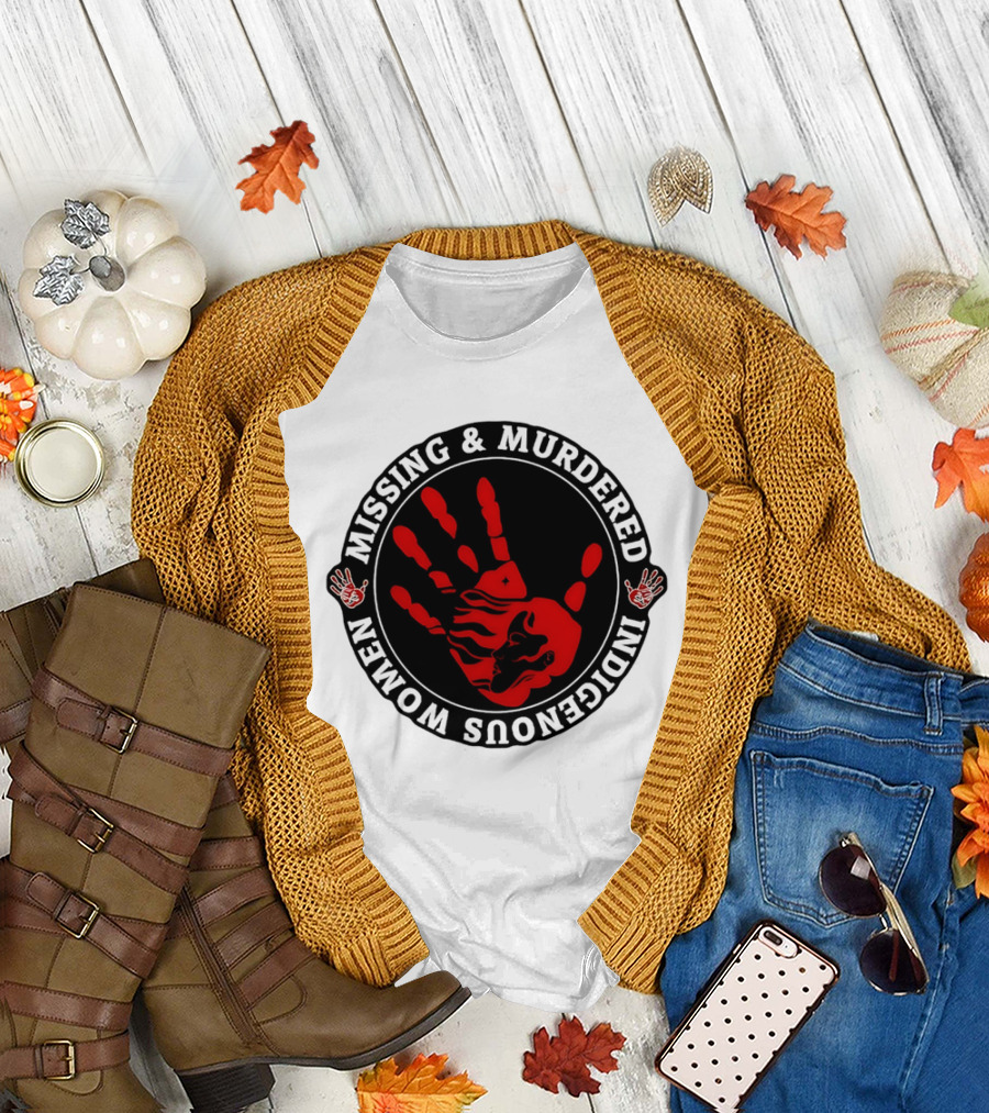 Missing Murdered Indigenous Women Red Handprint Symbol T-Shirt