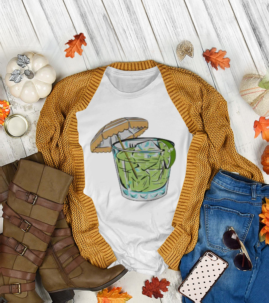 Margarita 818 Tequila Tropical Drink Umbrella Lime T-Shirt