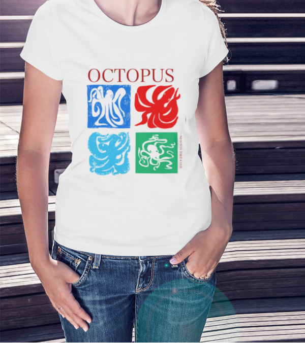 Octopus NewtonFaulkner Four Colored Abstract Squares T-Shirt