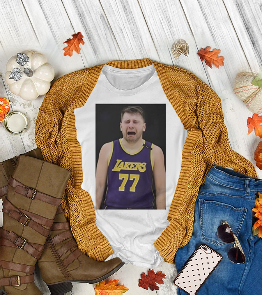 Luka Doncic Crying Lakers Jersey 77 Paul Lambert Justin Gaard T-Shirt