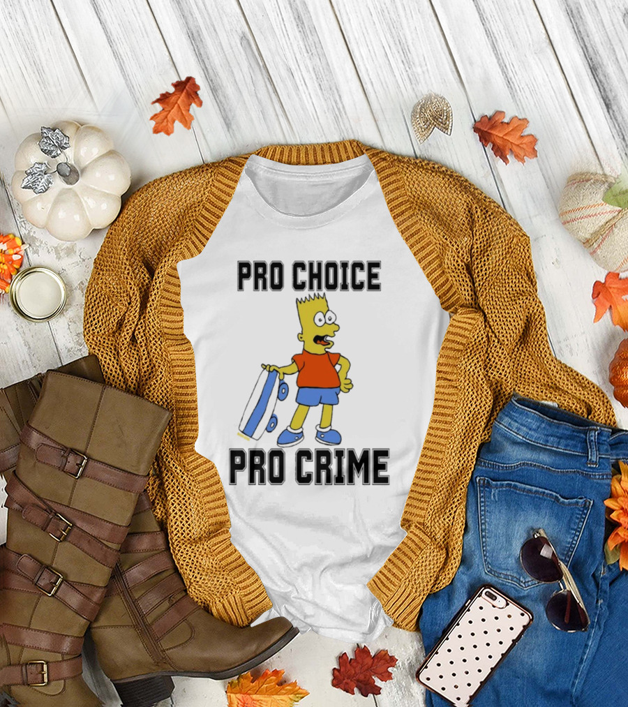 Pro Choice Pro Crime Bart with Detachable Eyes T-Shirt