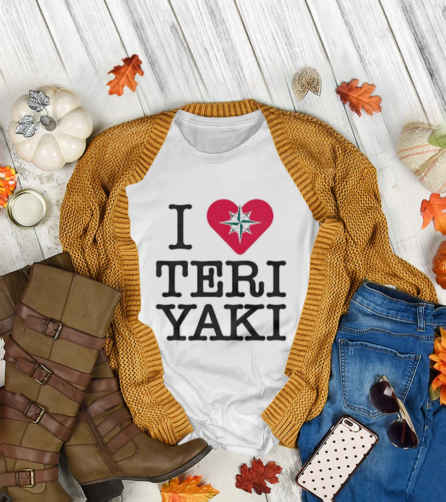 Seattle Mariners I Love Teriyaki Heart Mariners Symbol T-Shirt